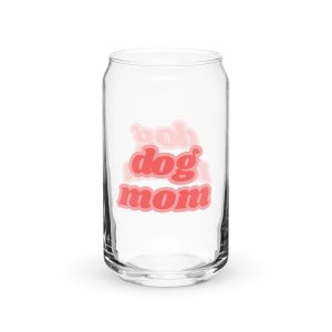 Dog Mom Can-shaped glass