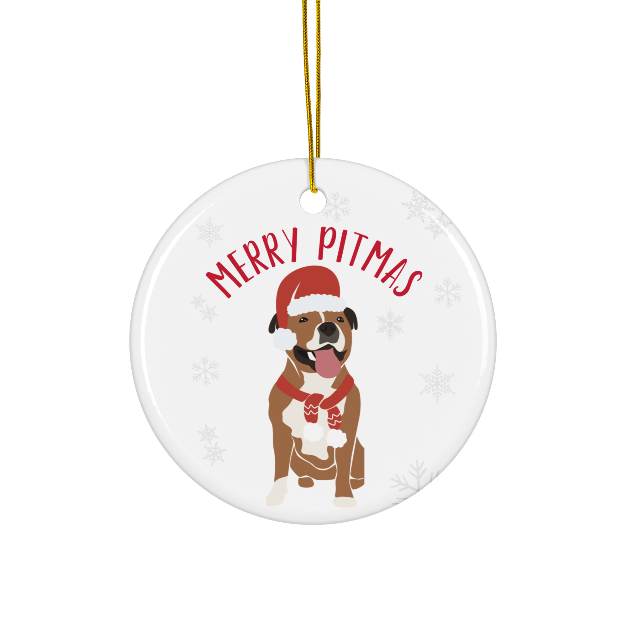 Merry Pitmas Ceramic ornament