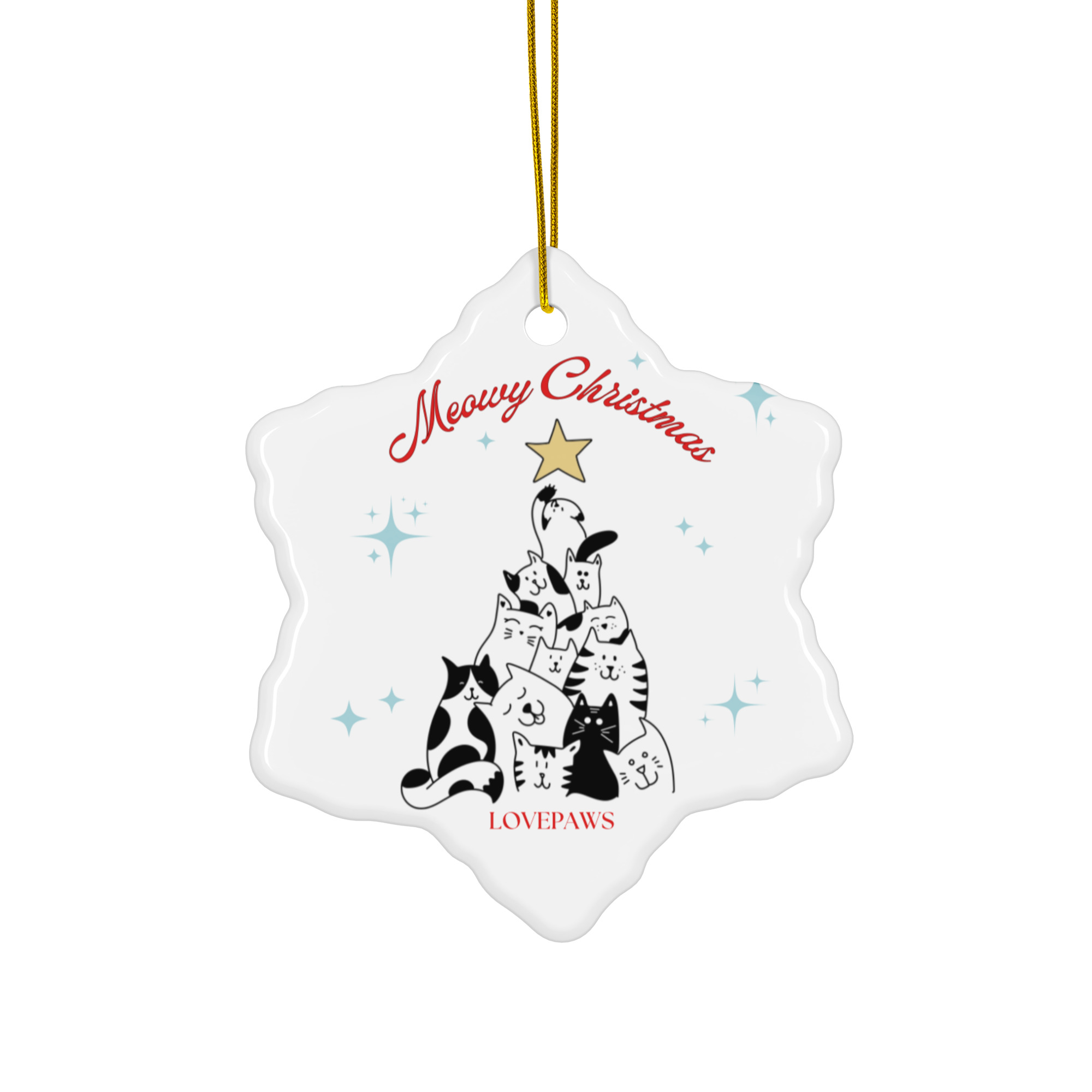 Meowy Christmas Ceramic ornament - Image 2