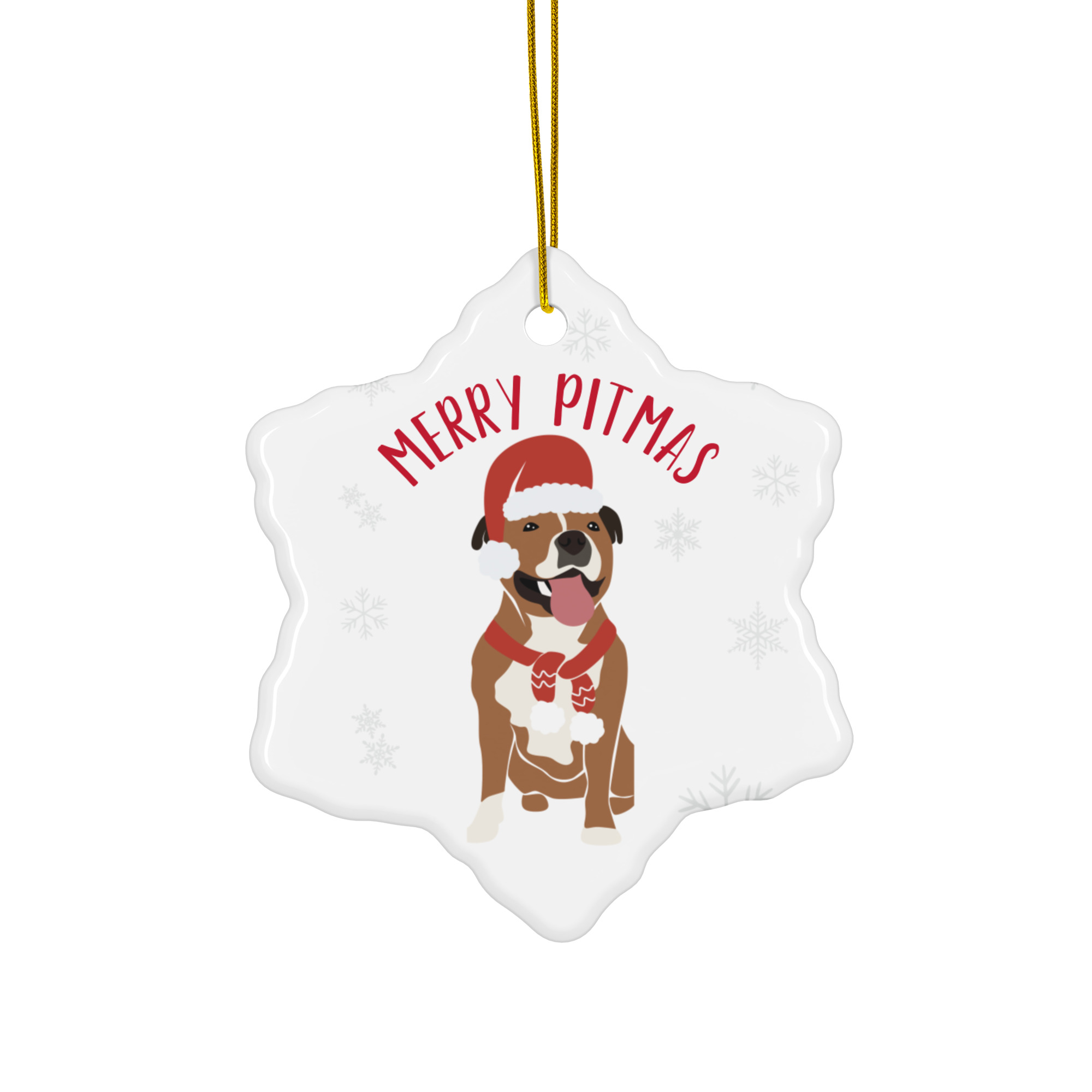 Merry Pitmas Ceramic ornament - Image 2