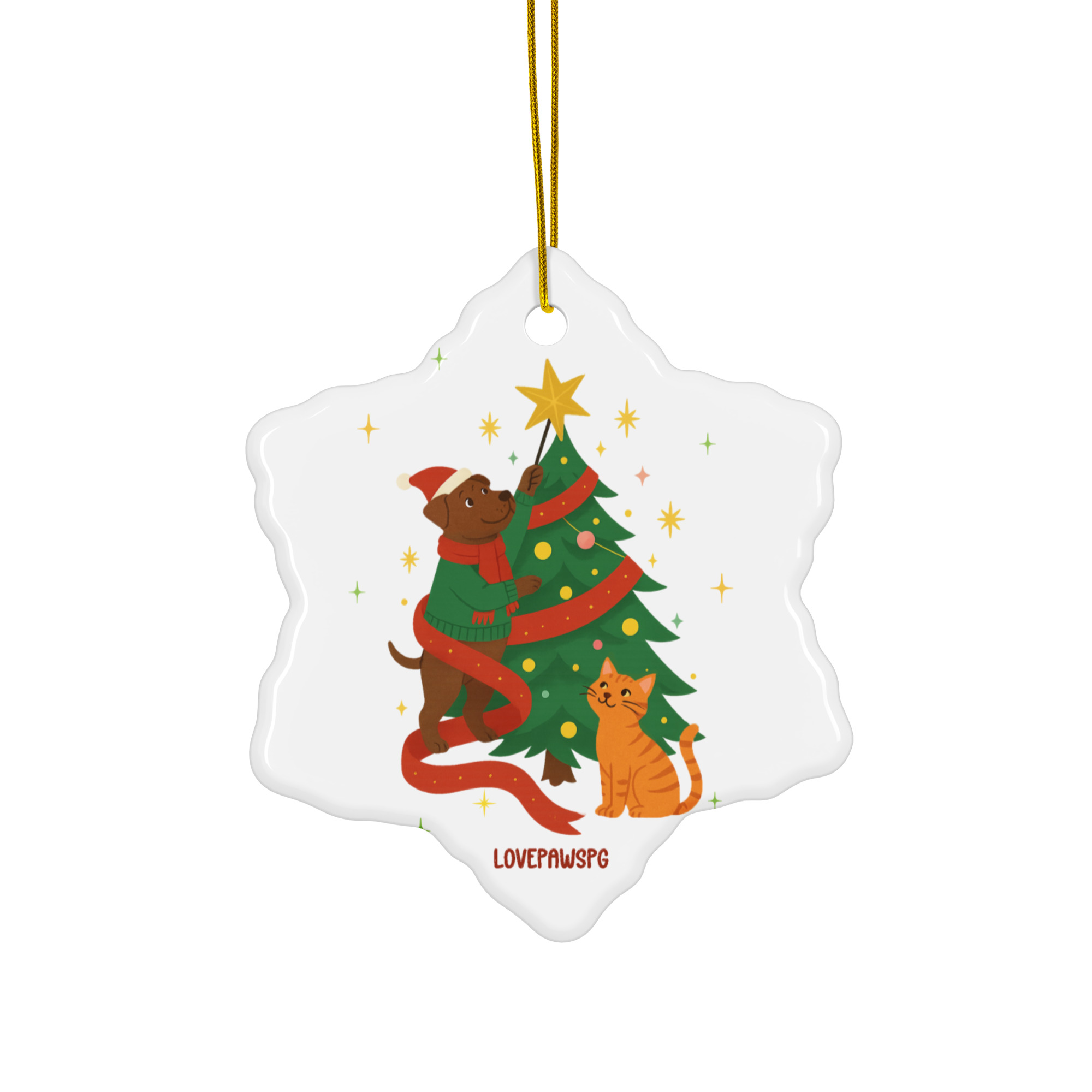 Pawsome Christmas Ceramic ornament - Image 2