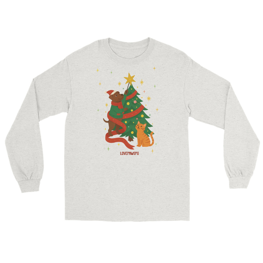 Pawsome Christmas Unisex Long Sleeve Shirt - Image 3