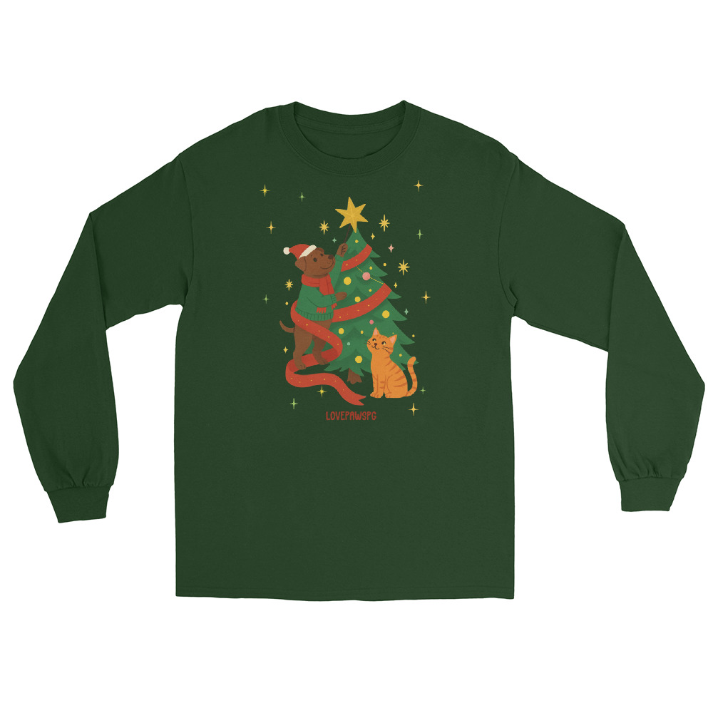 Pawsome Christmas Unisex Long Sleeve Shirt - Image 2