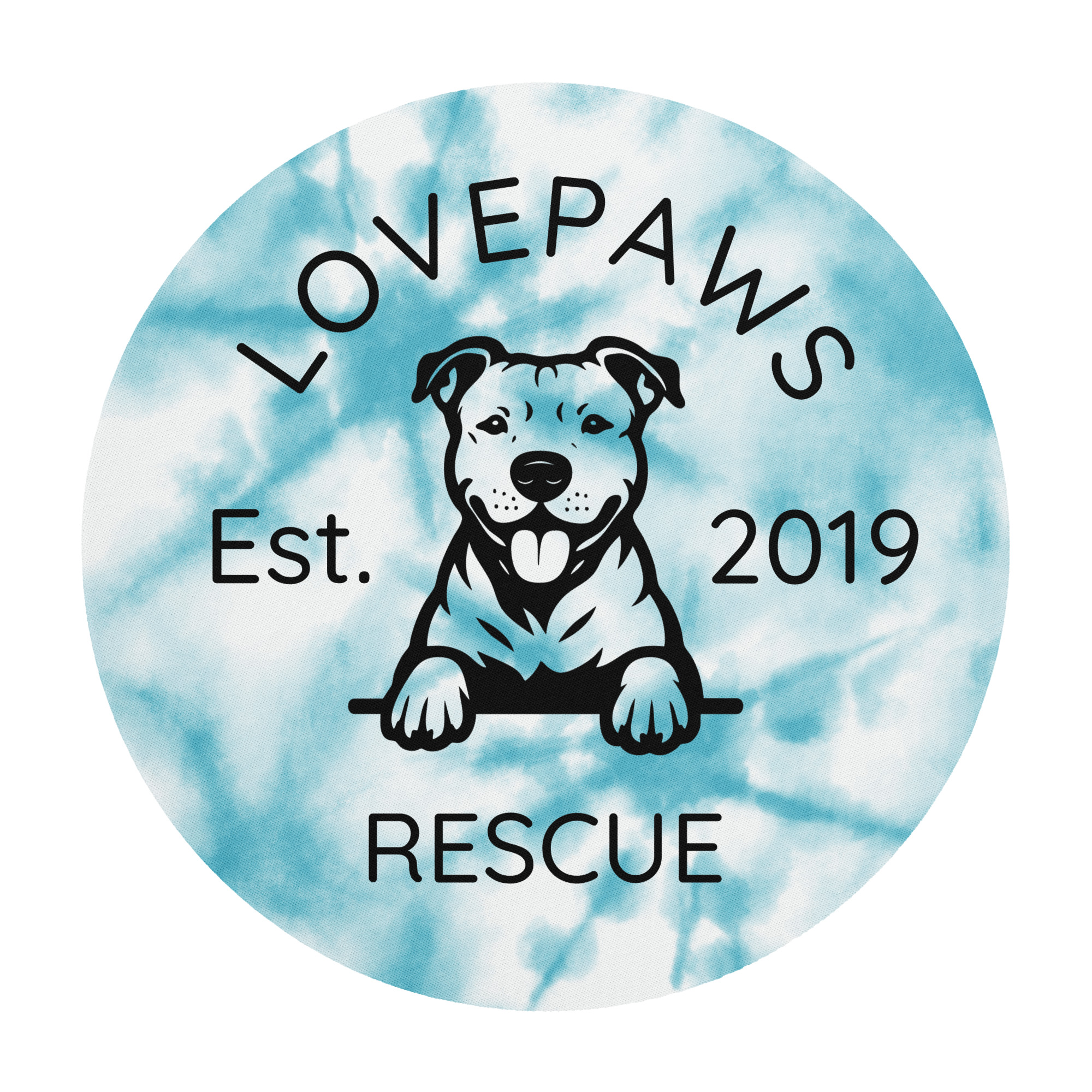 Round LOVEPAWS mouse pad - blue - Image 3