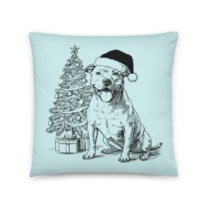 Santa Hat Pit Bull Cotton pillow