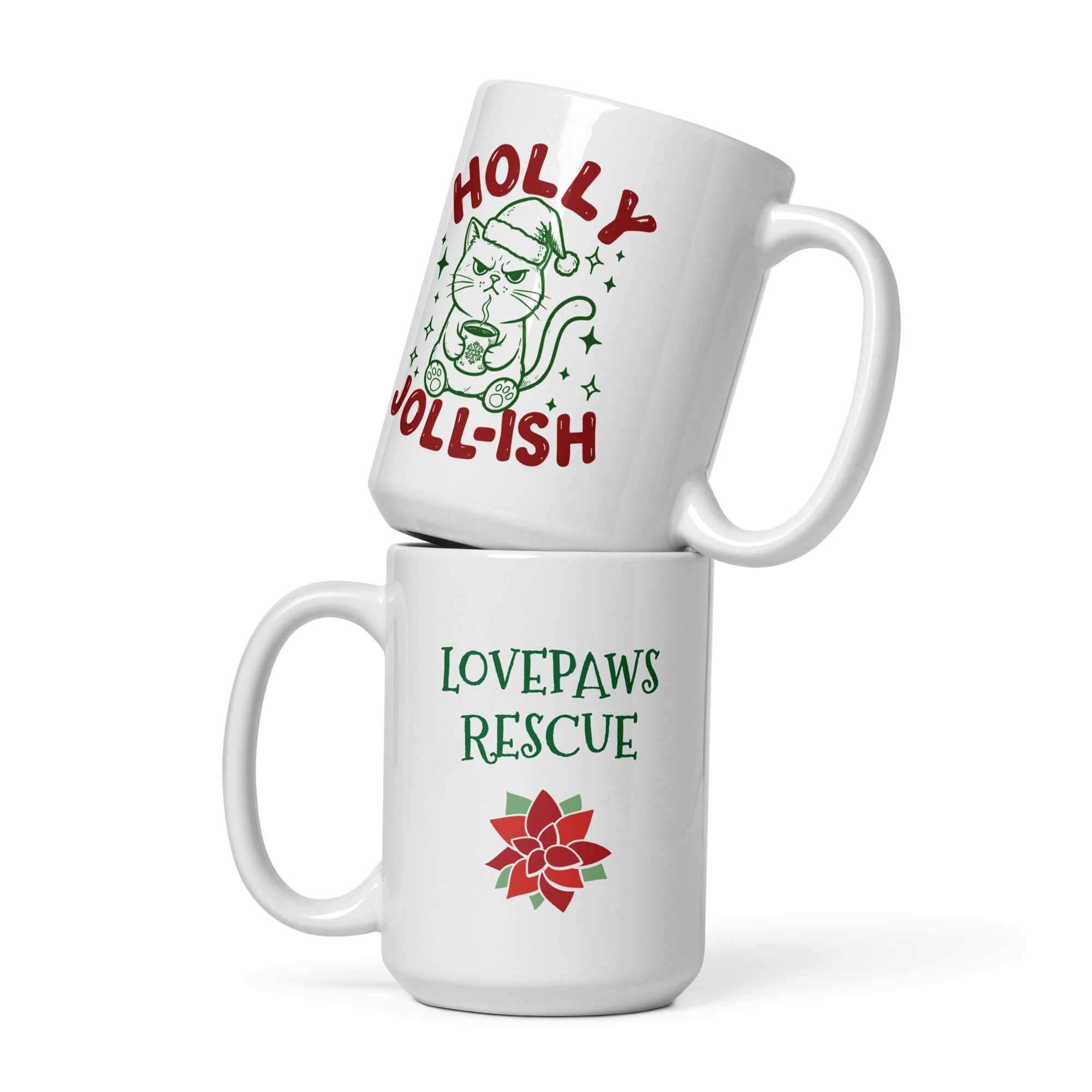 Holly Joll-ish White glossy mug